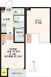コルザ福住 1Kの間取図画像