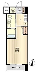 アントラ立町 1Kの間取図画像