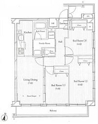 フィットエル仙台一番町 3LDKの間取図画像
