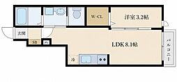 メゾン・ヴェルデ長町 1LDKの間取図画像