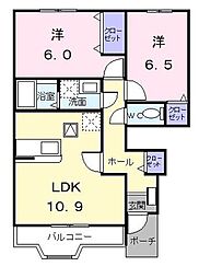 エスペランス 2LDKの間取図画像