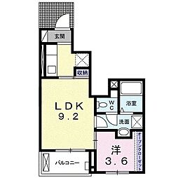 セピア 1LDKの間取図画像