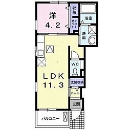 アルカディア2 1LDKの間取図画像