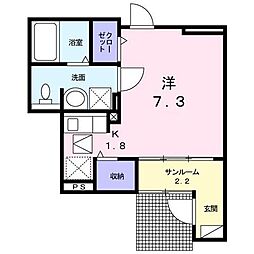 イリーデ 1Kの間取図画像