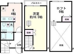 ExcelChateau国見A 1Kの間取図画像