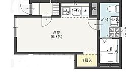 スカイコート小松島A ワンルームの間取図画像