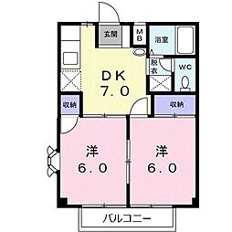 アーバンステート1 2DKの間取図画像