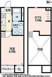 メンテ・クラシオン 1Kの間取図画像