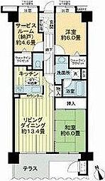ライオンズマンション中山公園 2SLDKの間取図画像