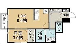 ピュアランド岩切 1LDKの間取図画像