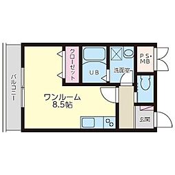 ザ・コンフォート連坊 ワンルームの間取図画像