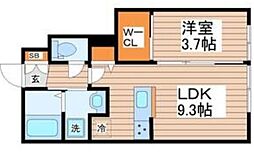gr鹿野 1LDKの間取図画像