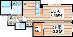 gr鹿野 1LDKの間取図画像
