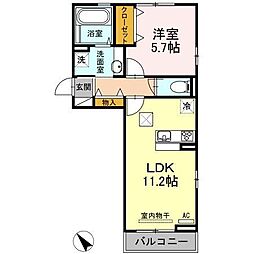 オリエント荒井西 1LDKの間取図画像