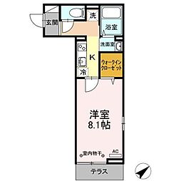 D-room土樋 1Kの間取図画像