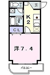 マイルストーン立町 1Kの間取図画像