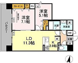 BULL house 9階2LDKの間取り