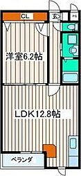 新田東レジデンス参番館 1LDKの間取図画像
