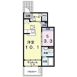 ジュエリースターA 1LDKの間取図画像