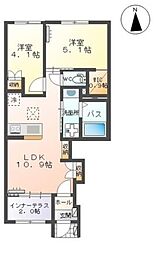 シェトワII 2LDKの間取図画像