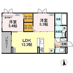 トゥインクルDays 2LDKの間取図画像