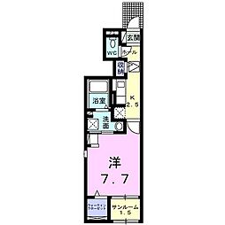 サニーセトル拾壱号館 1Kの間取図画像