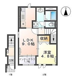 ヴィラ・イニシエイト 1LDKの間取図画像