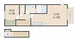 仙台市青葉区台原3丁目アパート 1DKの間取図画像