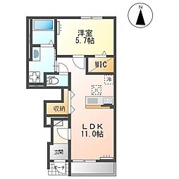 d&mリーフ 1LDKの間取図画像