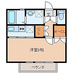 ロワジール2 1Kの間取図画像