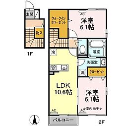 エポック愛子中央 2LDKの間取図画像