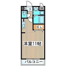 レーベンス柏木 ワンルームの間取図画像