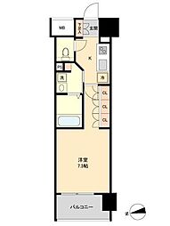 レジディア榴岡West 1Kの間取図画像