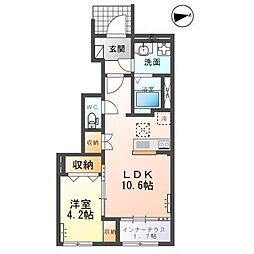 袋原1丁目アパート新築工事 1LDKの間取図画像