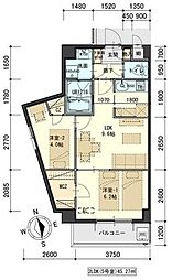 しゃとれ梅田町 2LDKの間取図画像