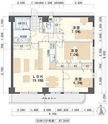 ガーデンロッジ2 3LDKの間取図画像
