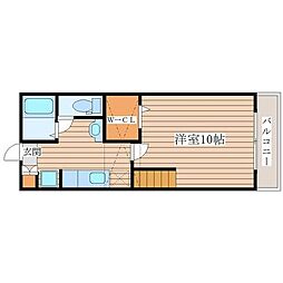 サンホーム1 1Kの間取図画像