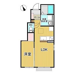 仙台市太白区八木山南1丁目アパート 1LDKの間取図画像
