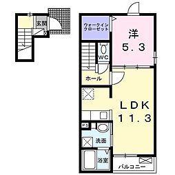 ライズ・トミヤ 1LDKの間取図画像