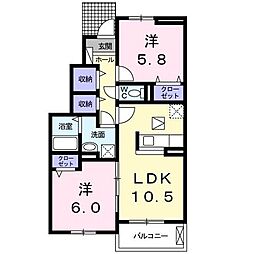 プラシードT&Y 2LDKの間取図画像