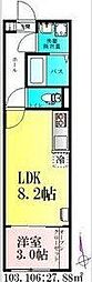 BAU八乙女 1LDKの間取図画像