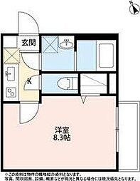 ベアトリーチェ北仙台 1Kの間取図画像