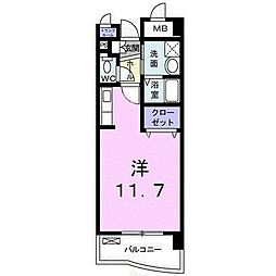 高染9館 ワンルームの間取図画像