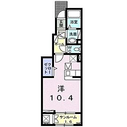 グランカーサドゥ ワンルームの間取図画像
