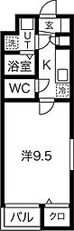 GranStrada上杉 1Kの間取図画像
