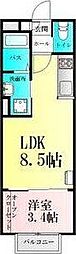 サニーライフ黒松 1LDKの間取図画像