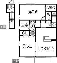 グランアリビエ 2LDKの間取図画像
