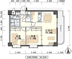 フォレスト愛子 2LDKの間取図画像