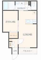 リヴェール上杉A 1LDKの間取図画像