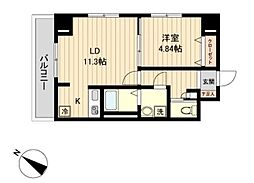 ベルレジデンス高砂 1LDKの間取図画像